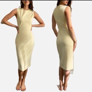 Aritzia Babaton Sleek Midi Dress in Lemongrass